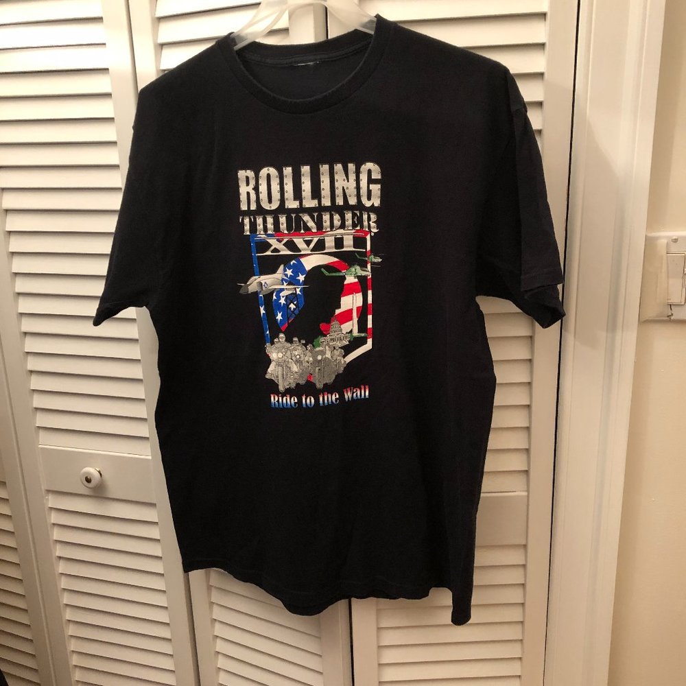 Veteran's Salute the Wall black tshirt, "Rolling Thunder", XXL